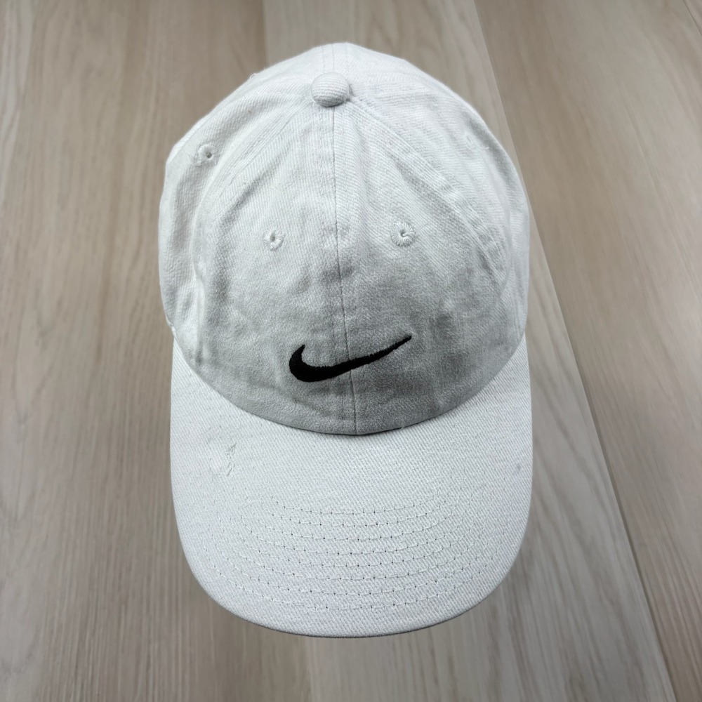 Vintage Nike Mens Gray Swoosh Classic Logo Adjustable Back Baseball Dad Hat Cap